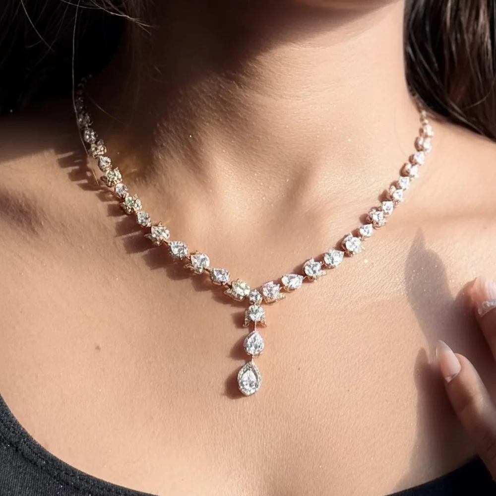 Lab-grown diamond necklace