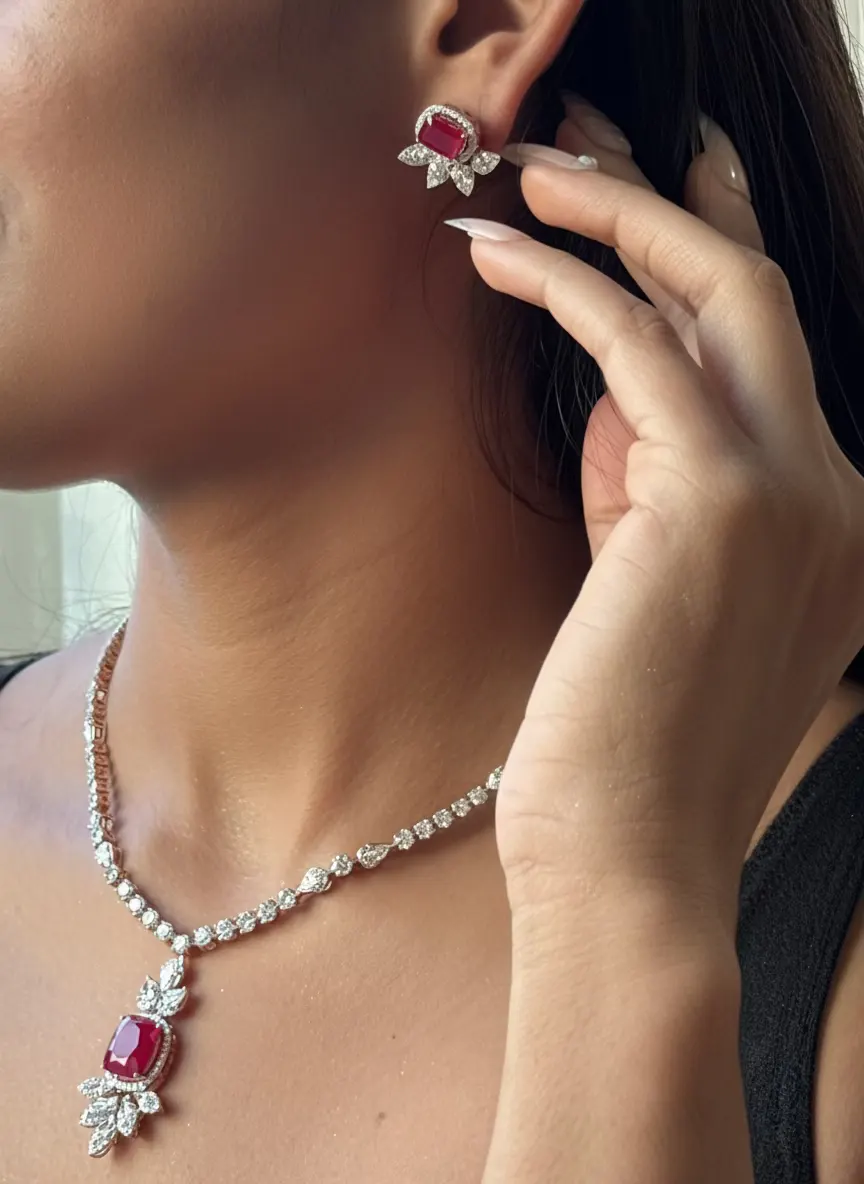 Lab-grown diamond necklace